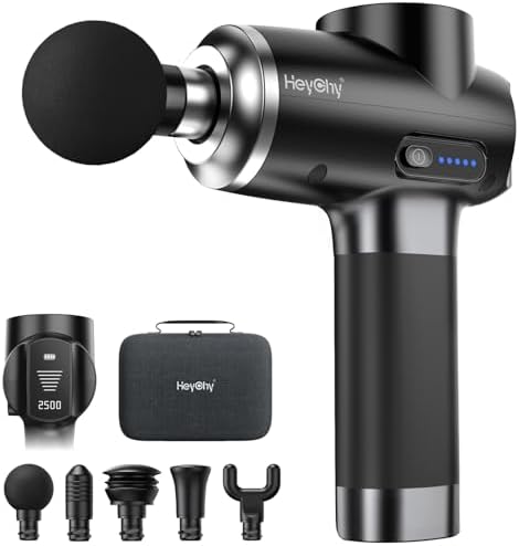 HEYCHY massage gun heat therapy mode LED display active