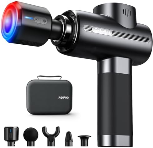 RENPHO Thermacool massage gun post-workout recovery use leg