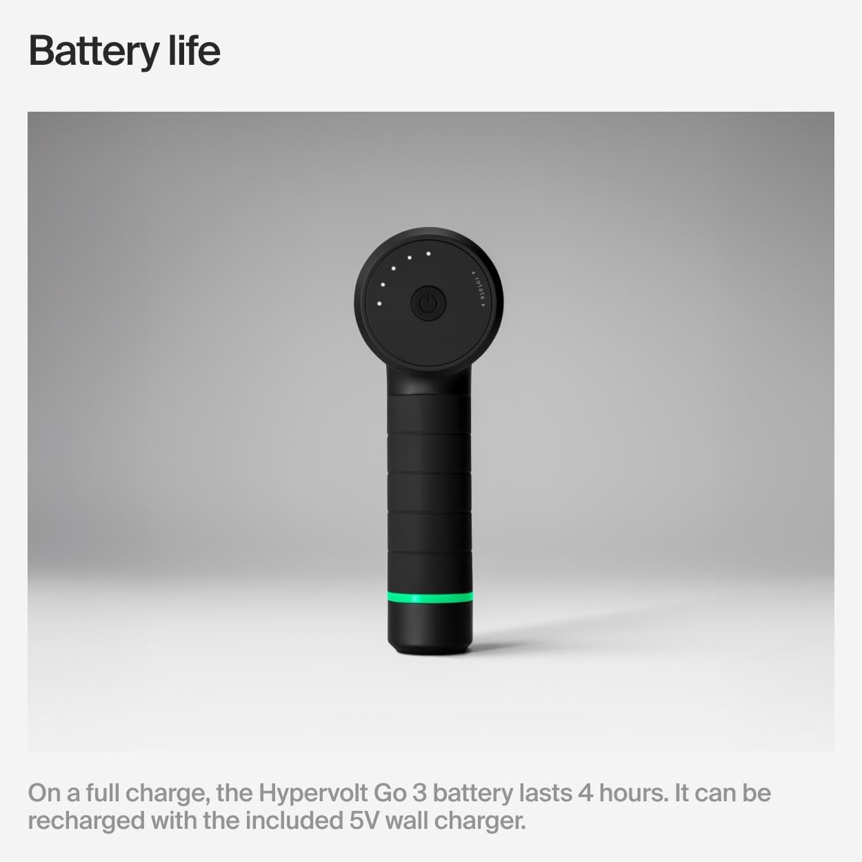 Hyperice Hypervolt Go 3 massage gun front product view