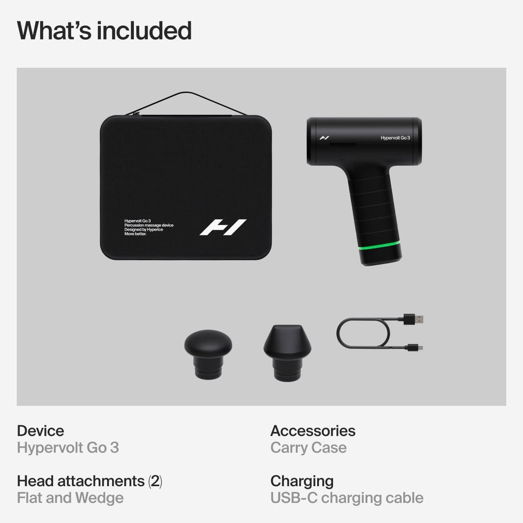 Hypervolt Go 3 massage gun attachments and accessories