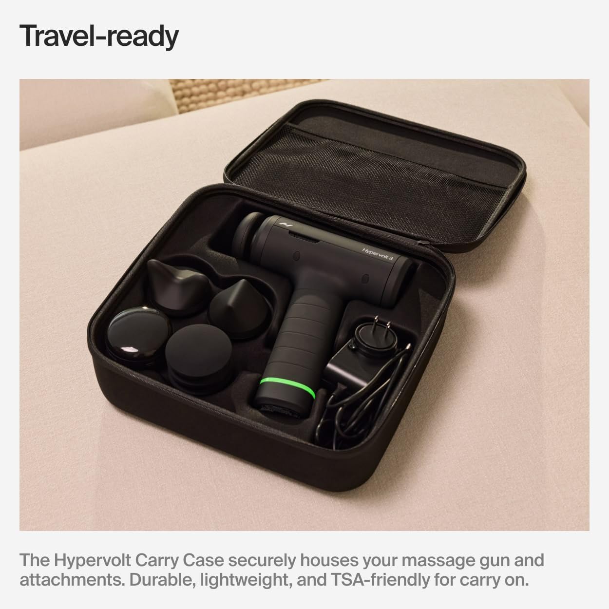 Hypervolt 3 deep tissue percussion on back muscles