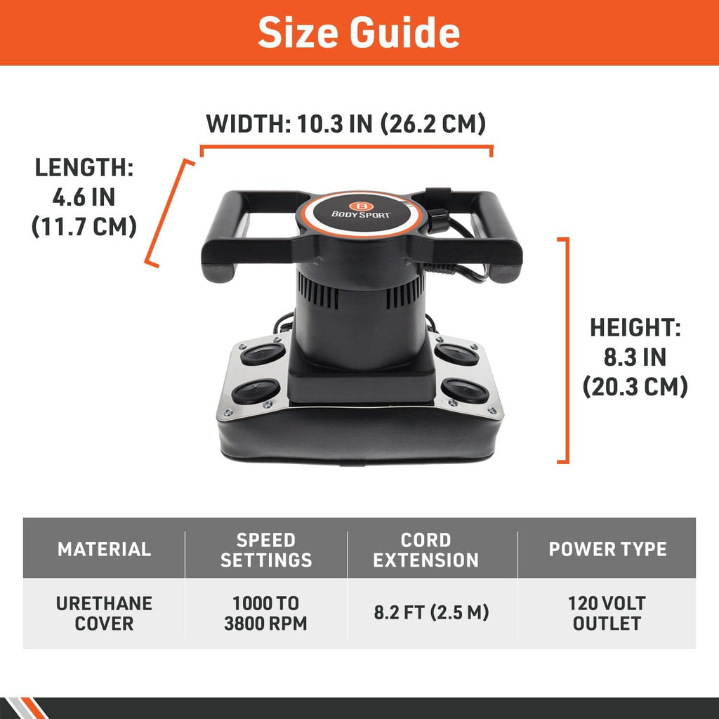 Body Sport massager increasing blood flow to muscles diagram
