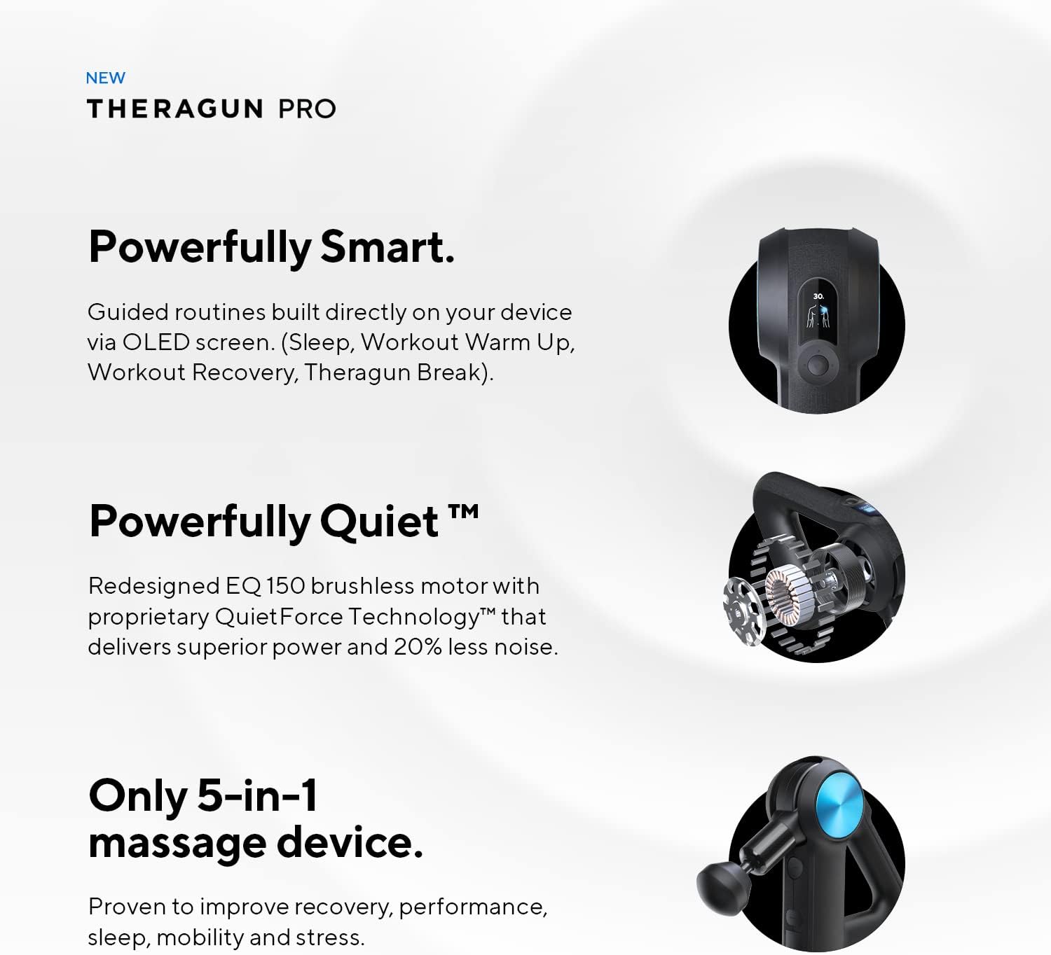 Theragun Pro triangle handle back reach ergonomic grip