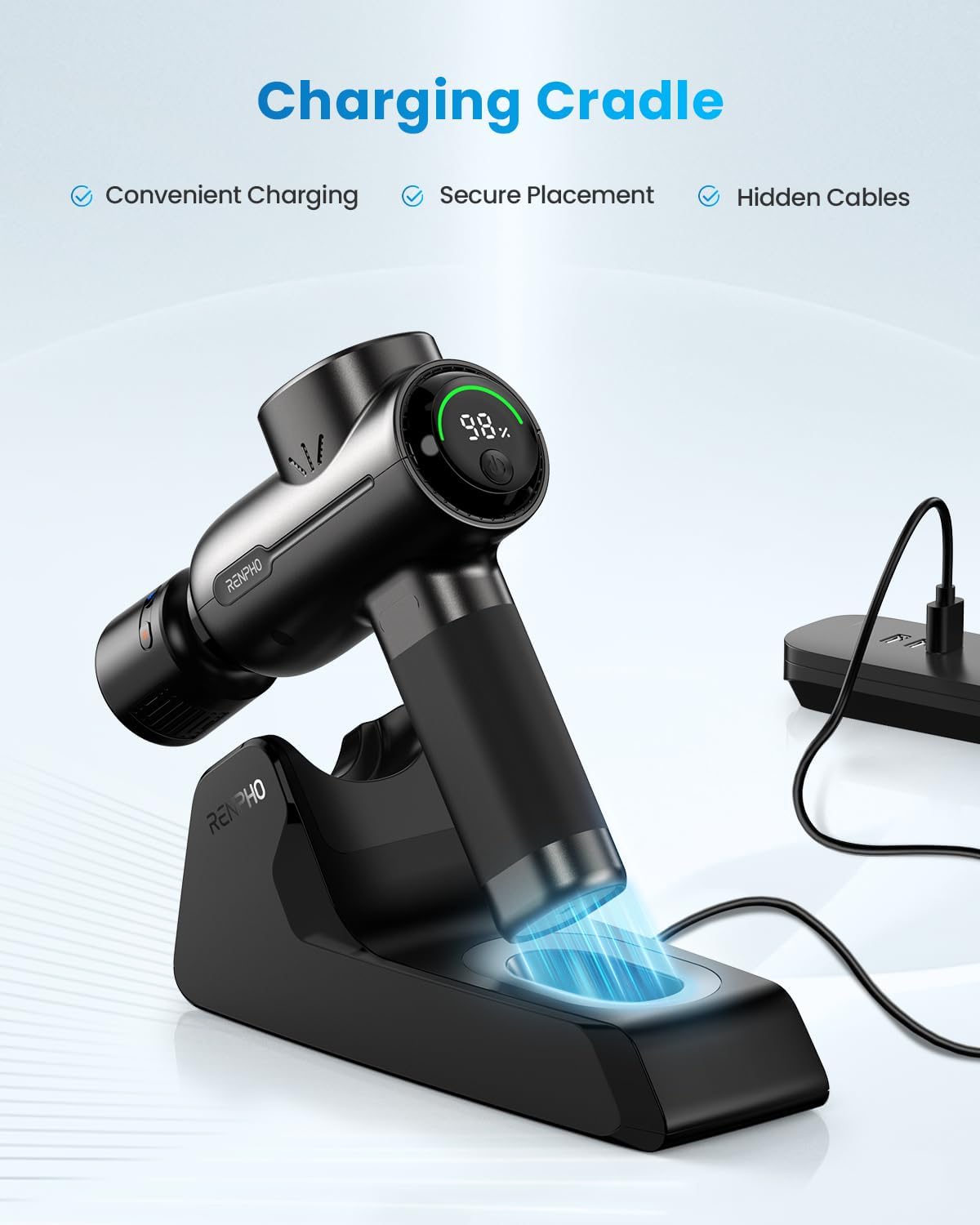 RENPHO Thermacool Deluxe massage gun ergonomic grip design