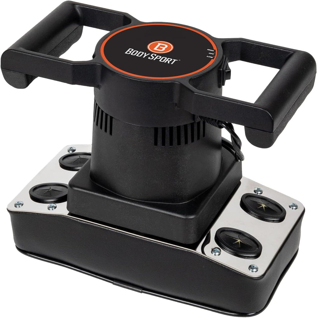 Body Sport massager being used on calf and foot