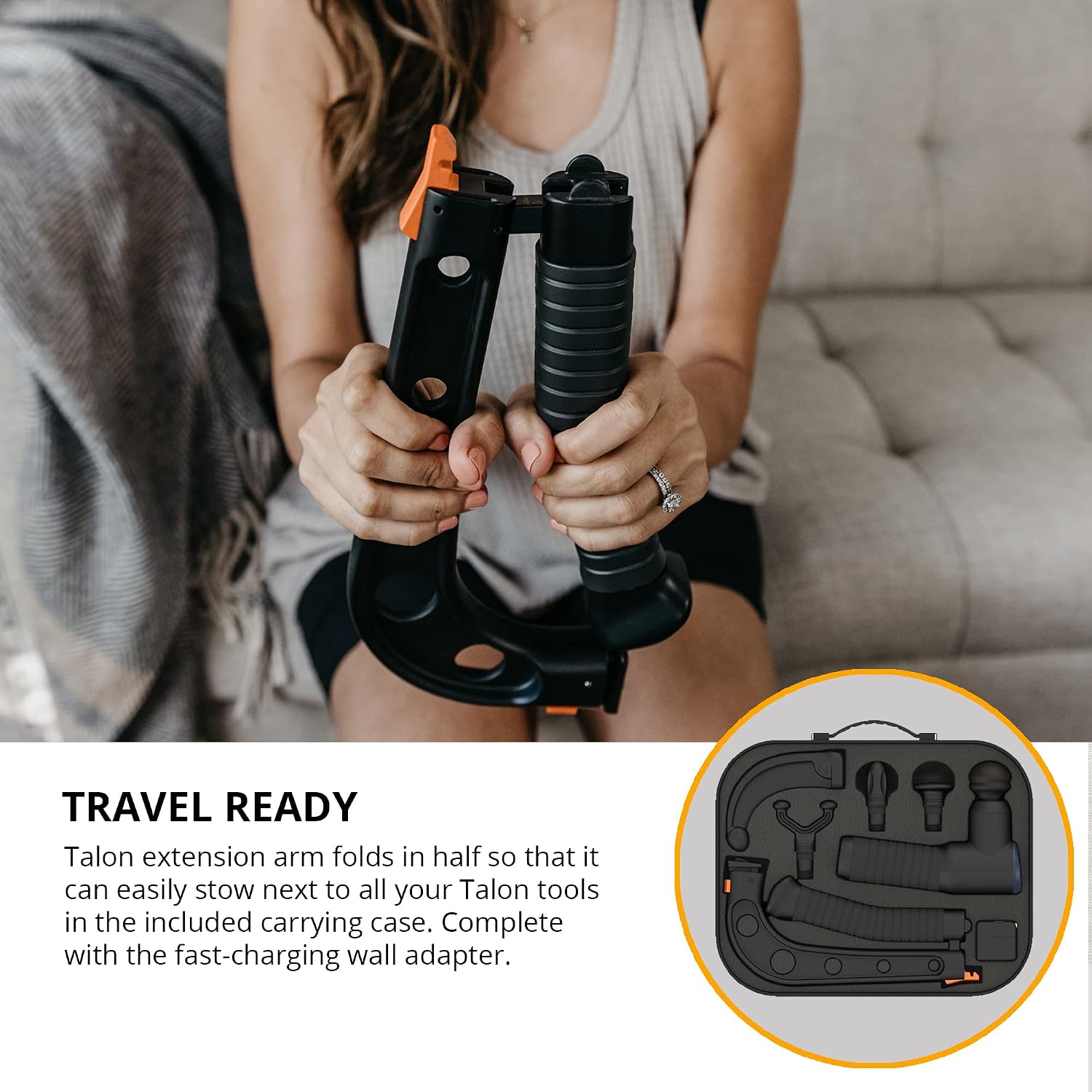 Brazyn Talon percussion massage gun close up front view