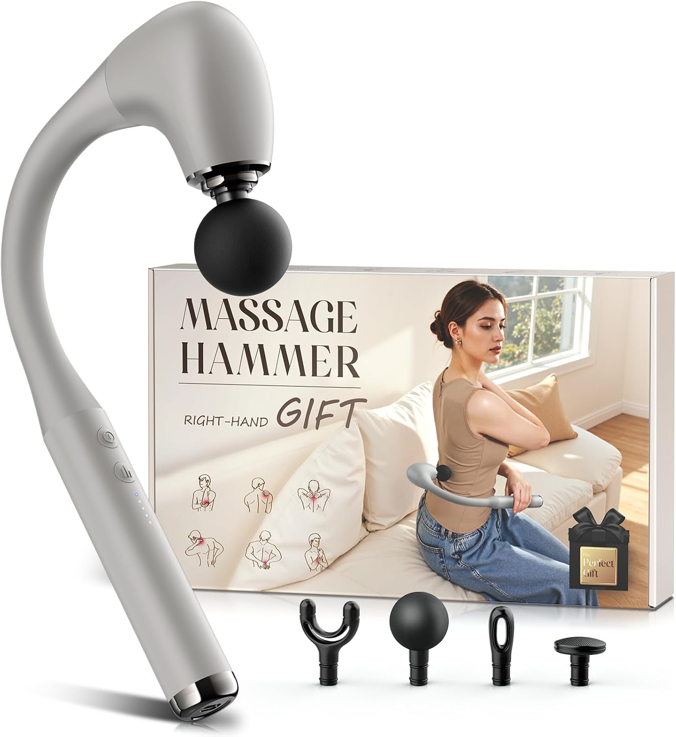 FVZ massage gun deep tissue percussion on leg muscles