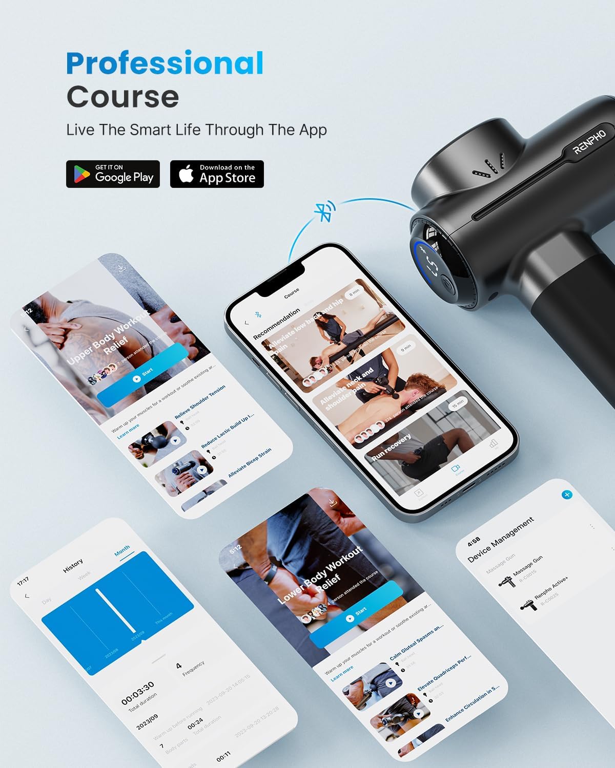 RENPHO Active+ heat and cold therapy split view feature