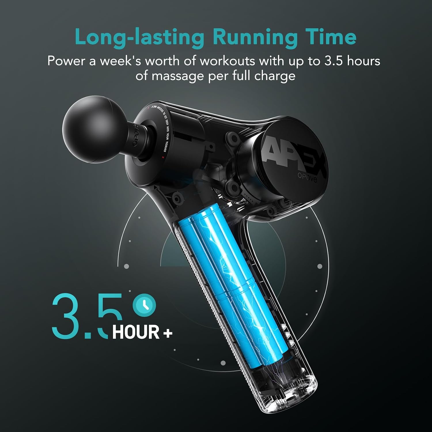 Opove Apex massage gun speed settings control