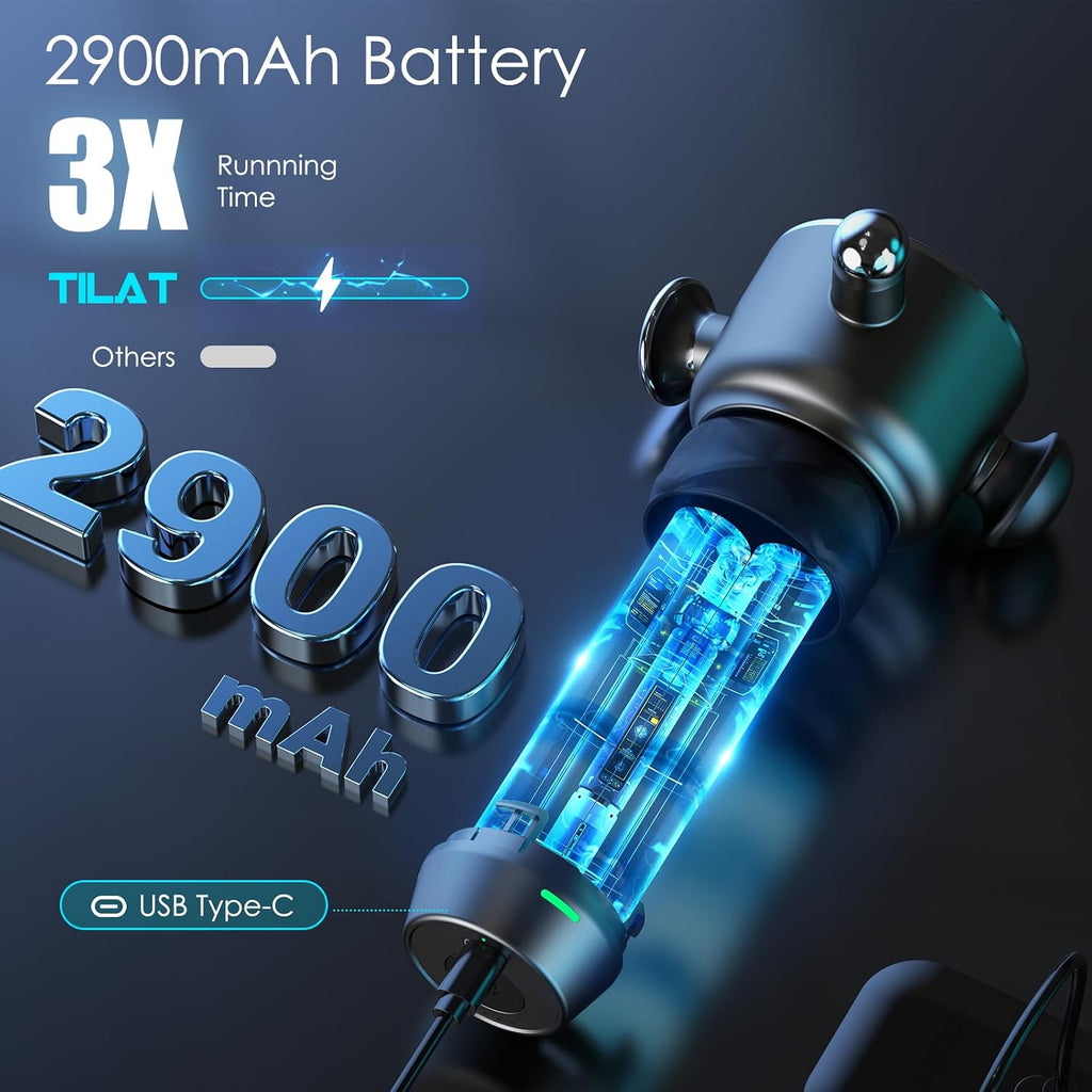 TILAT massage gun cordless battery life indicator