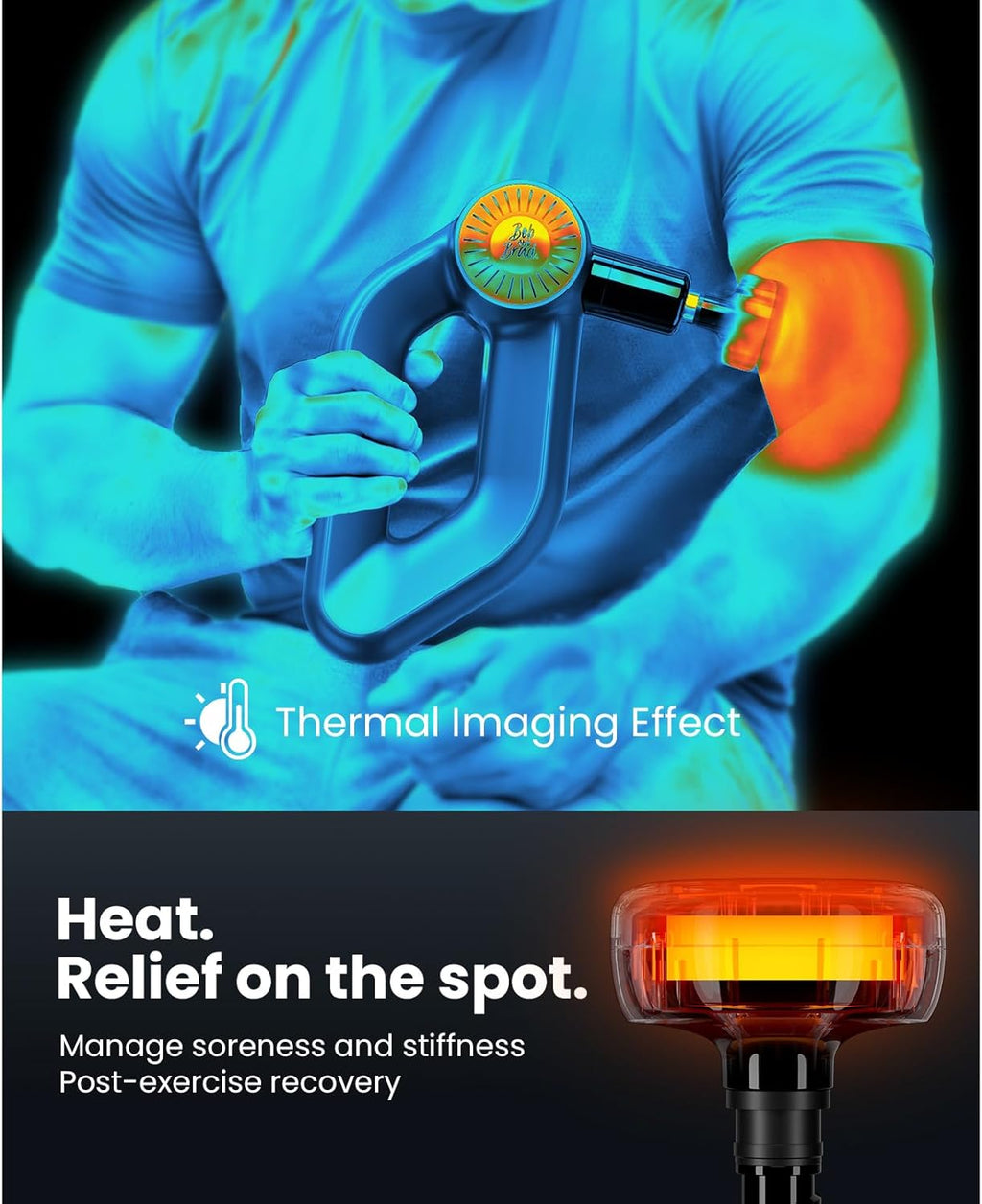 D6 Pro Plus massage gun speed and heat settings control
