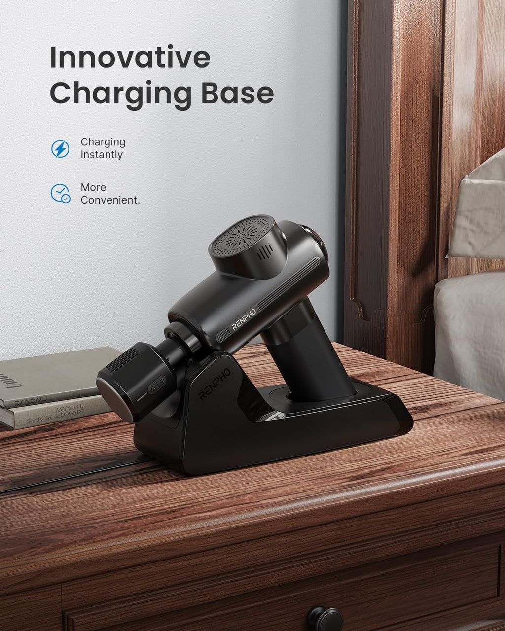 RENPHO Thermacool Deluxe massage gun side profile design