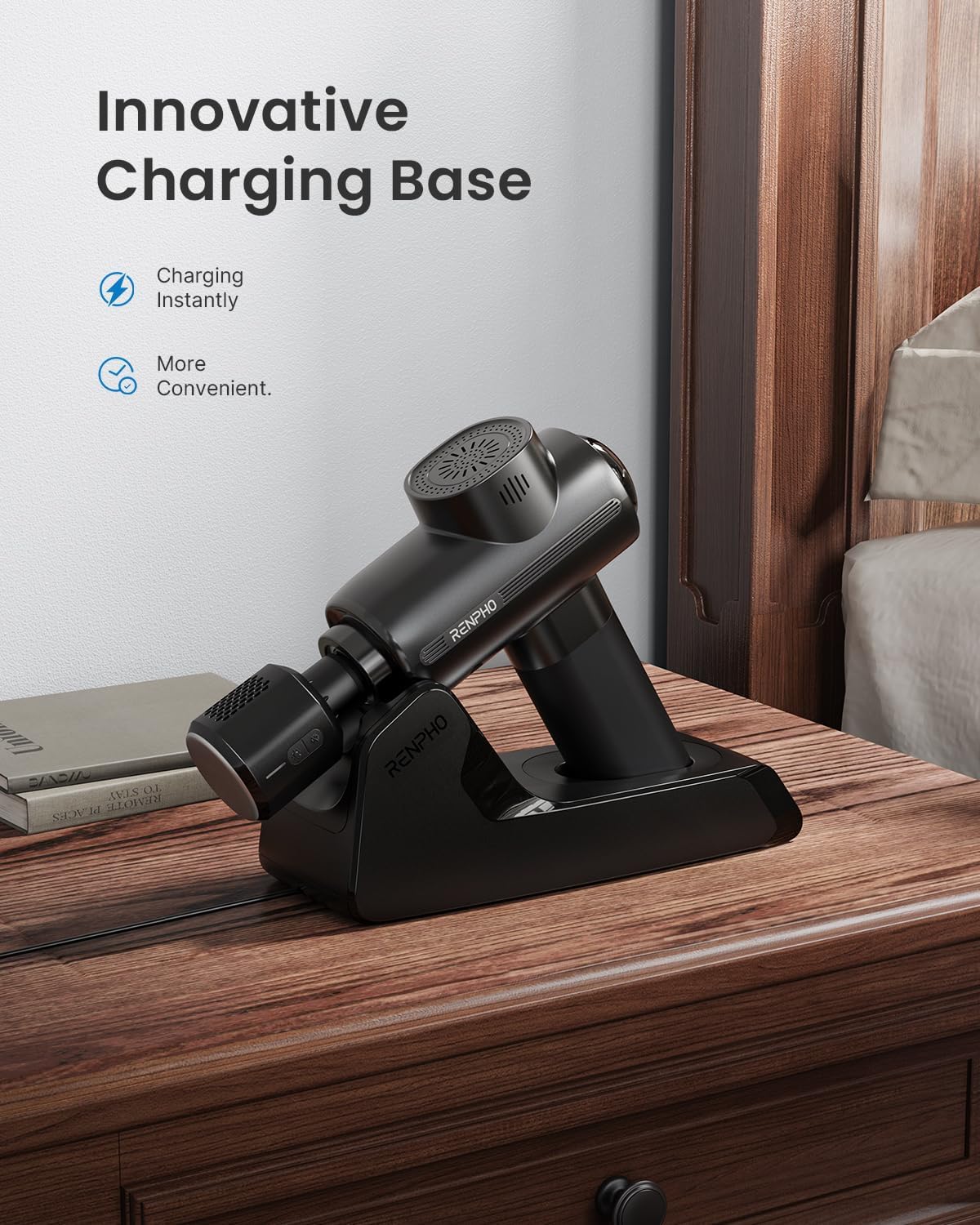 RENPHO Thermacool Deluxe massage gun side profile design