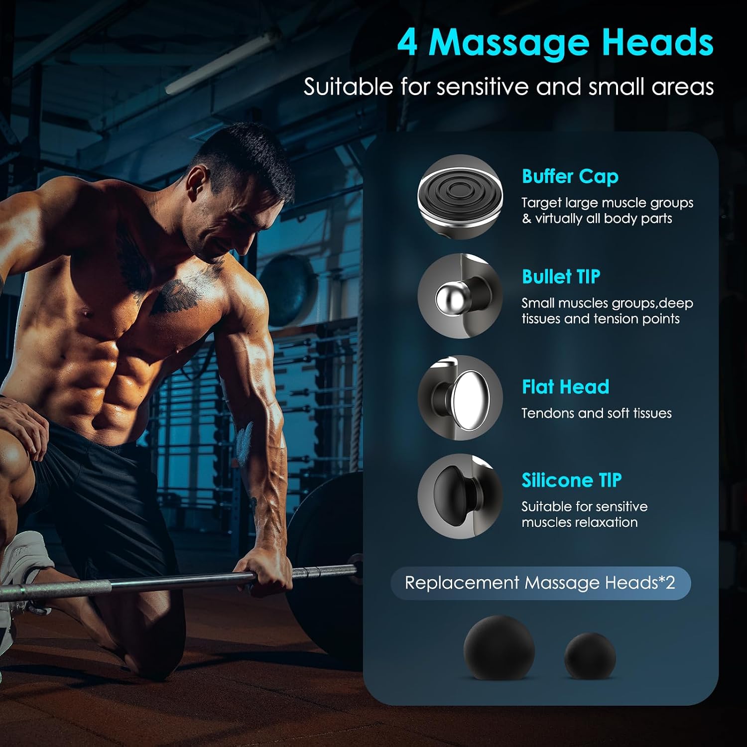 TILAT vibrating massage gun full product view
