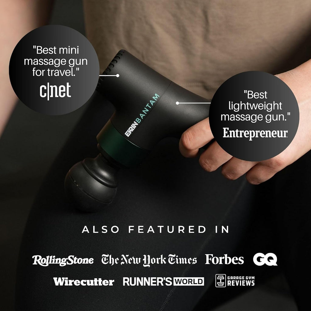 Bantam Mini massage gun attachment heads variety close up