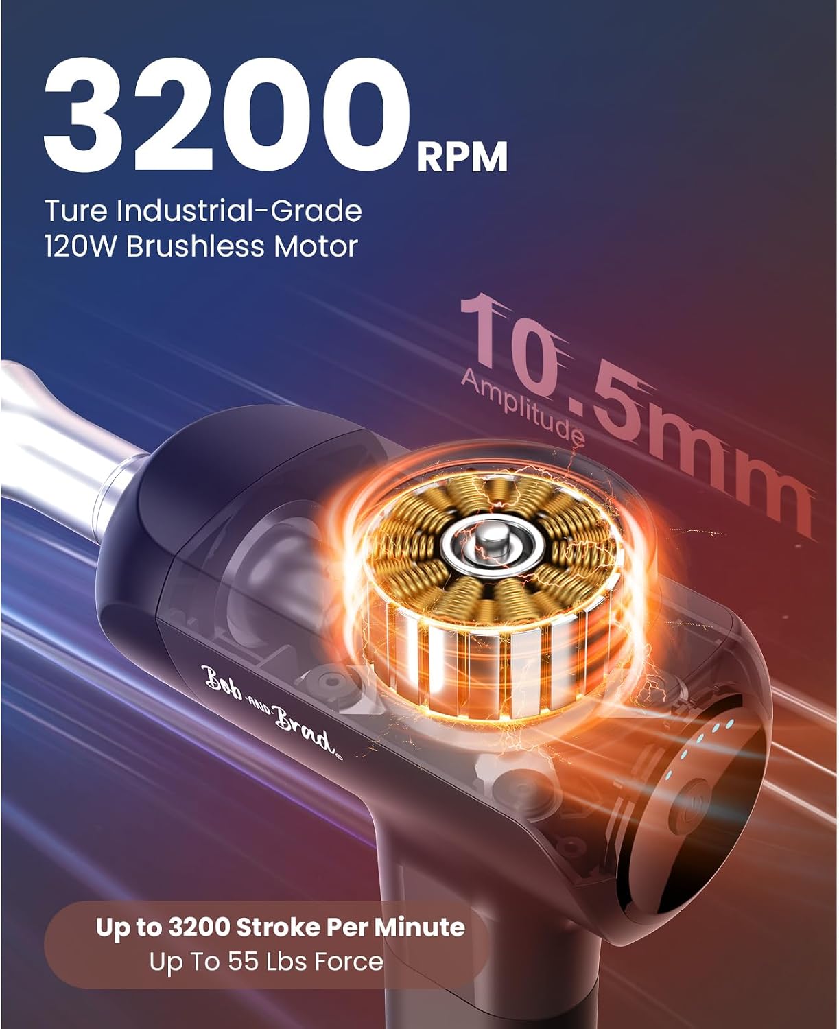 BOB AND BRAD X6 Pro Max massage gun speed and temperature controls