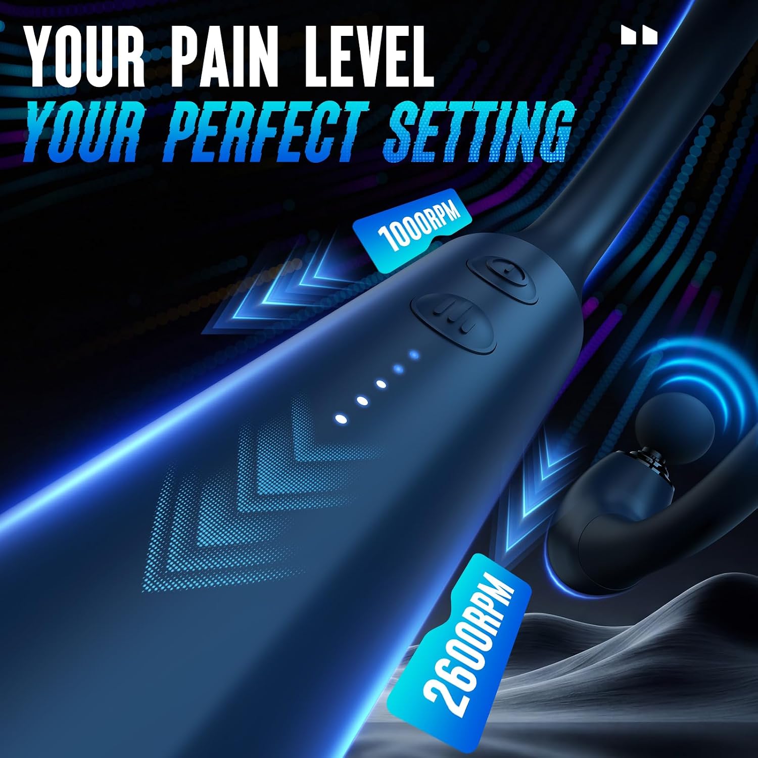 FVZ massage gun 120 degree arm angle measurement diagram