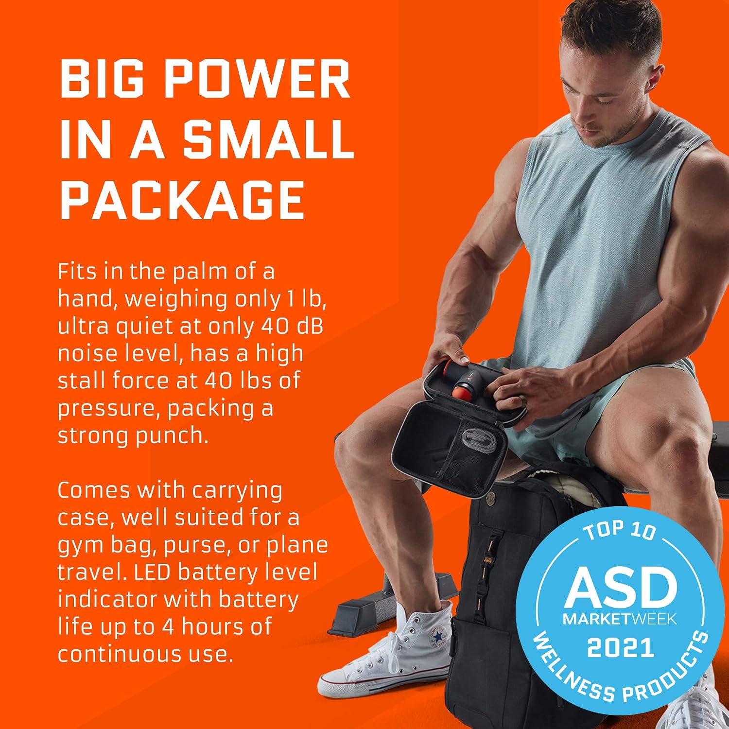 JAWKU mini massage gun weight comparison 1 lb vs standard