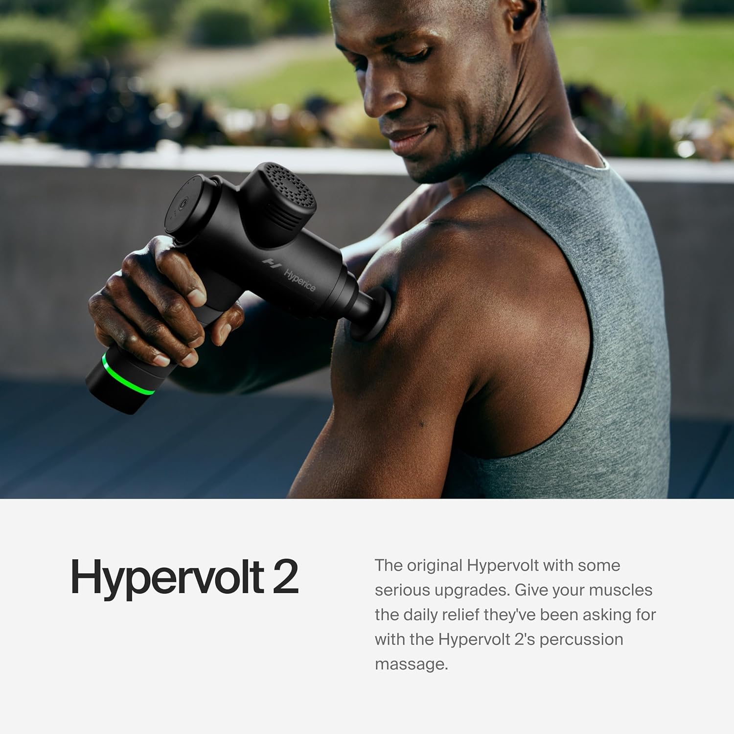 Hypervolt 2 redesigned ergonomic handle grip close up