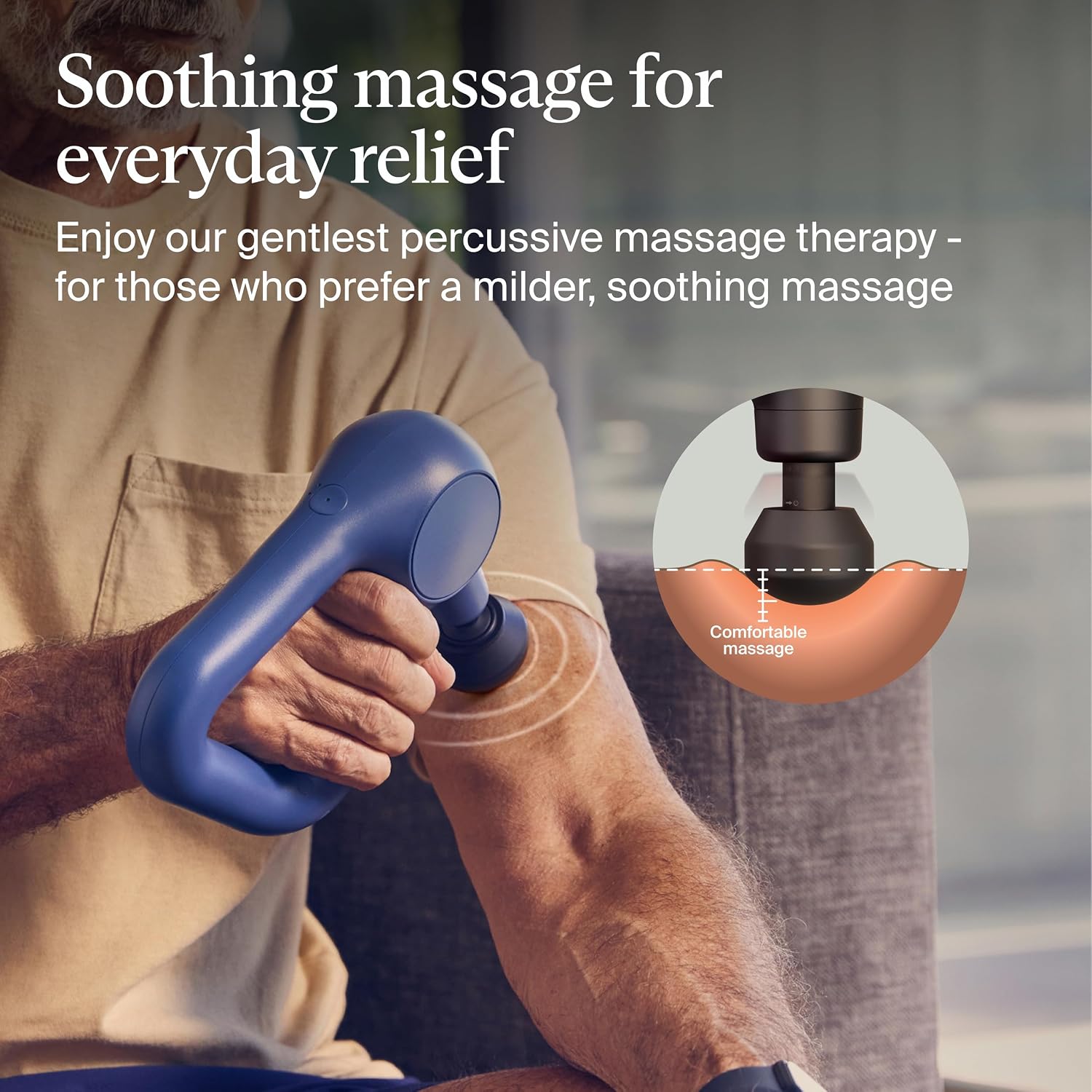 Therabody Relief gentle percussion on shoulder daily routine