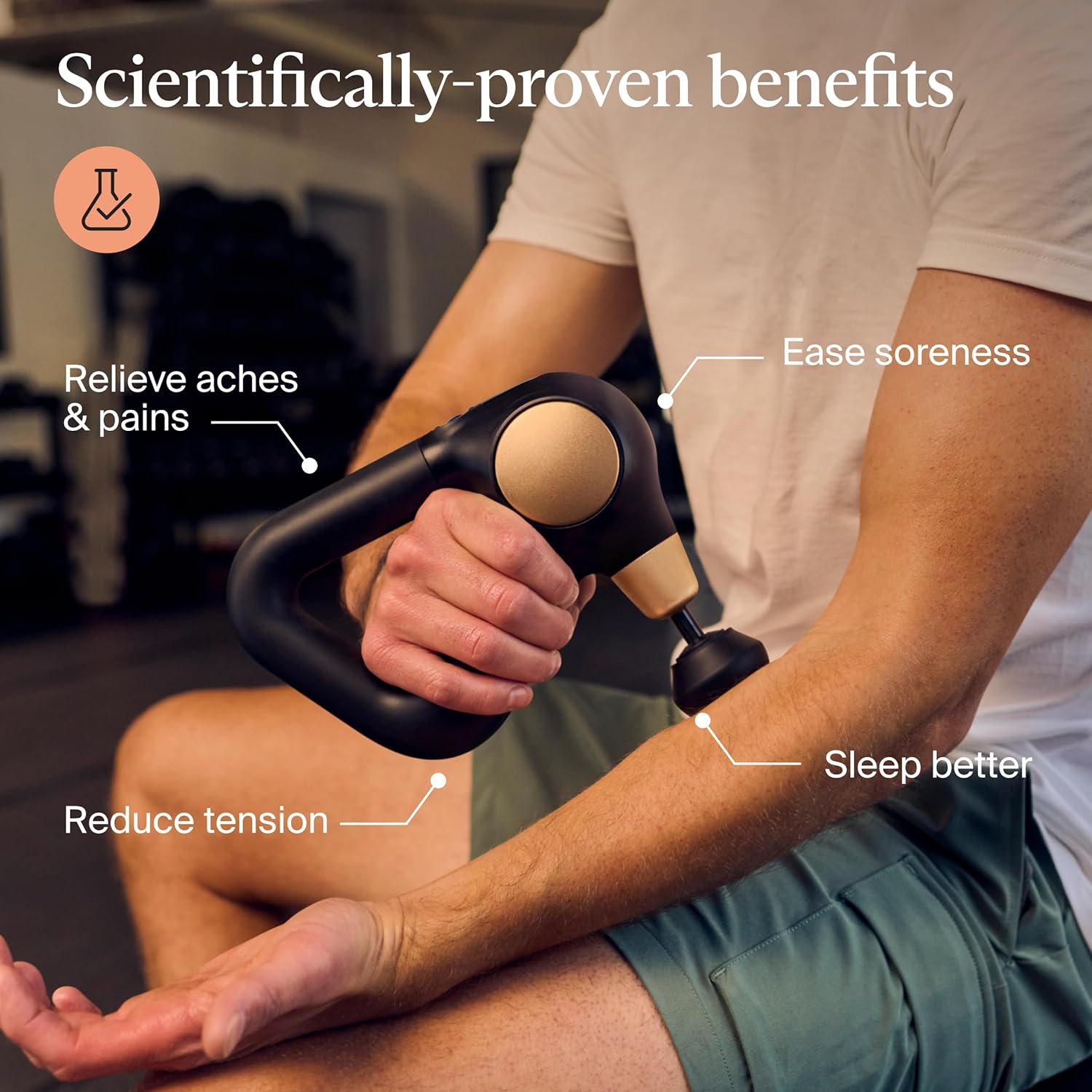 Therabody Sense 2nd Gen stress relief percussion on neck