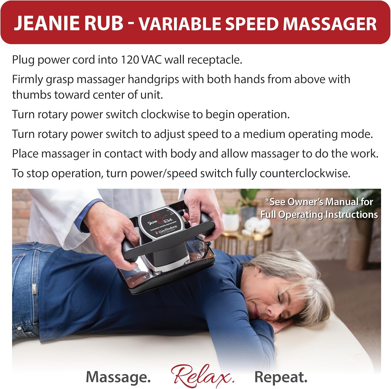 Core Jeanie Rub massager recovery post-workout application