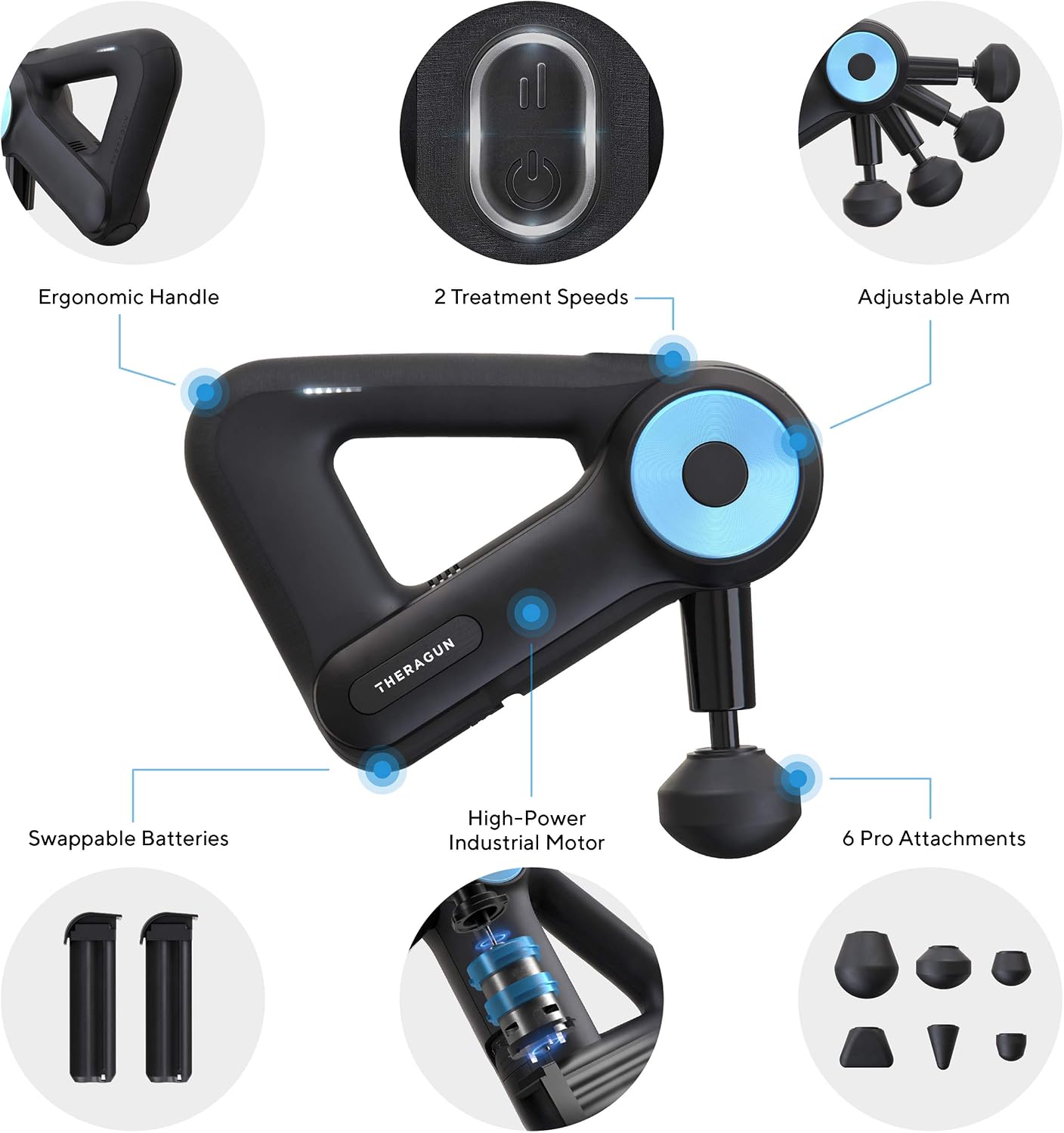 Theragun G3PRO redesigned proprietary gearbox close up