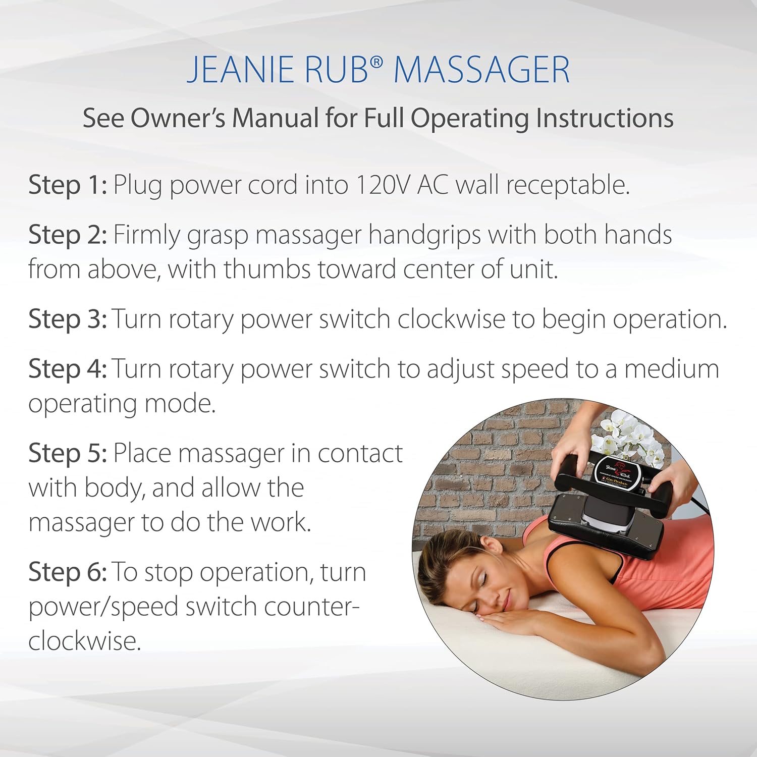 Core Products Jeanie Rub assembled in Wisconsin USA label