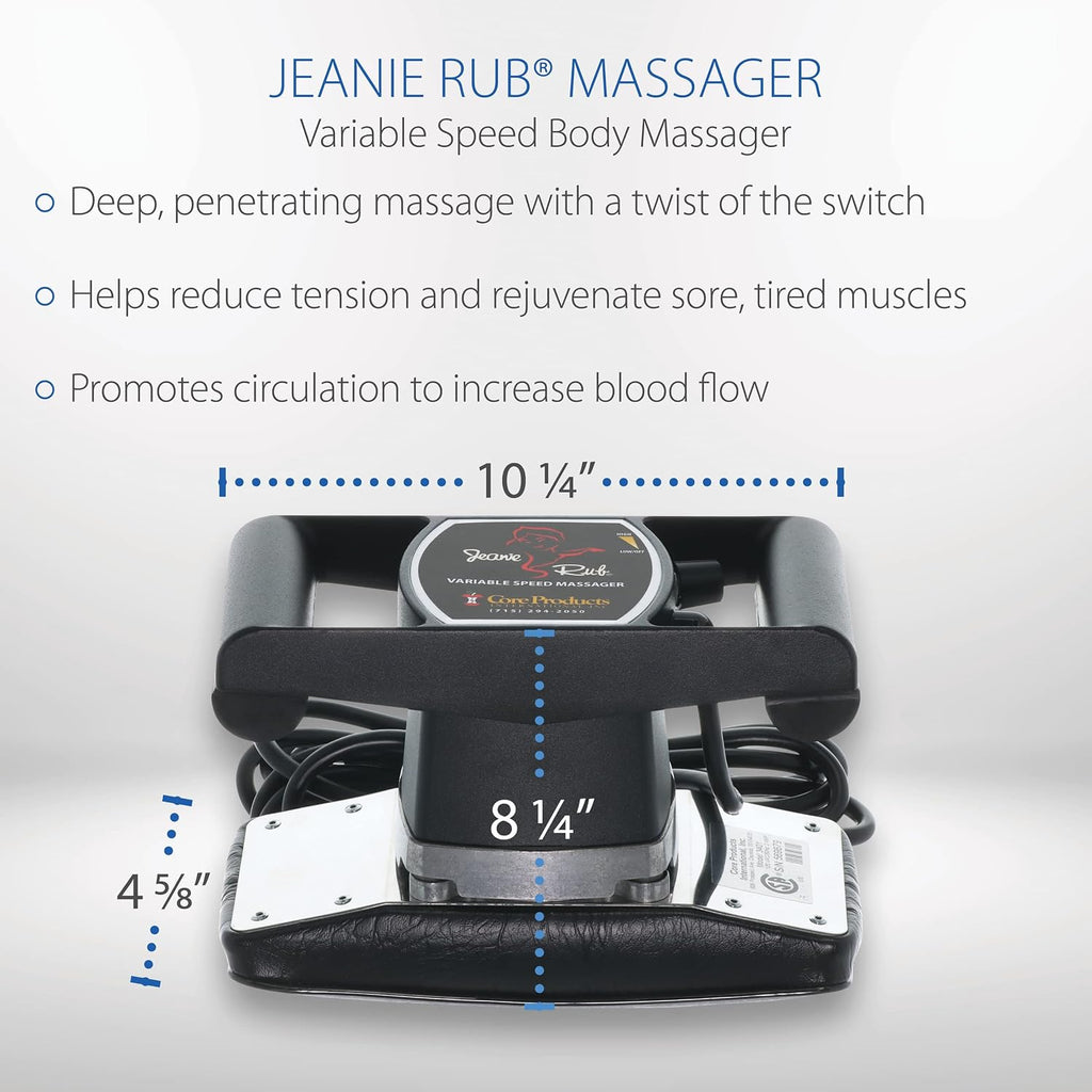 Core Jeanie Rub massager on hamstring deep tissue vibration