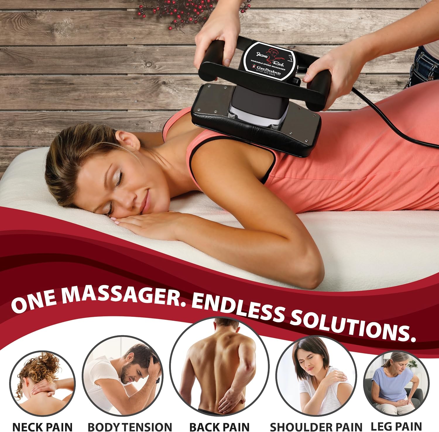 Core Jeanie Rub deep tissue back massage therapy in use